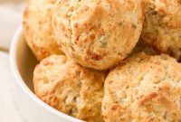 Golden Cheddar Biscuits with Aromatic Thyme and Sage Butter