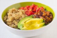 Spicy BBQ Chickpea and Honey-Lime Quinoa Bowl