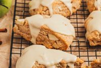 Autumn Apple Cinnamon Scones with Sweet Maple Drizzle