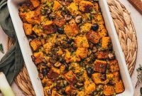 Caramelized Leek and Chestnut Cornbread Dressing