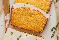 Vibrant Lemon Thyme Loaf with Luxurious Vanilla Bean Glaze