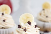 Sweet and Salty Banana Chocolate Chip Cupcakes with Peanut Butter Frosting