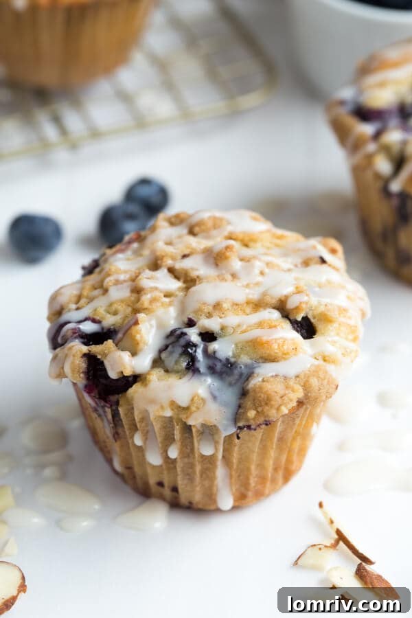 Freshly baked Blueberry Coffee Cake Muffins
