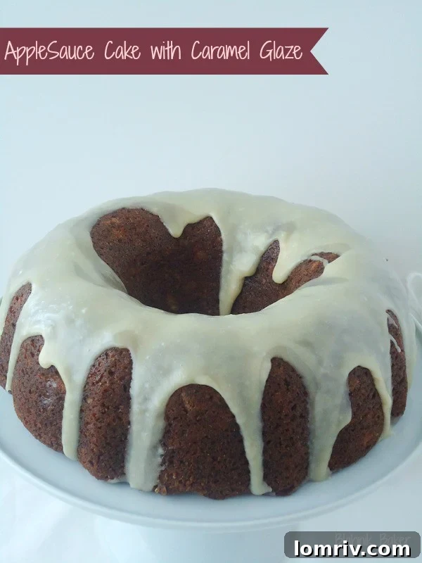 applesauce cake with caramel glaze - an old photo of the recipe showcasing its history