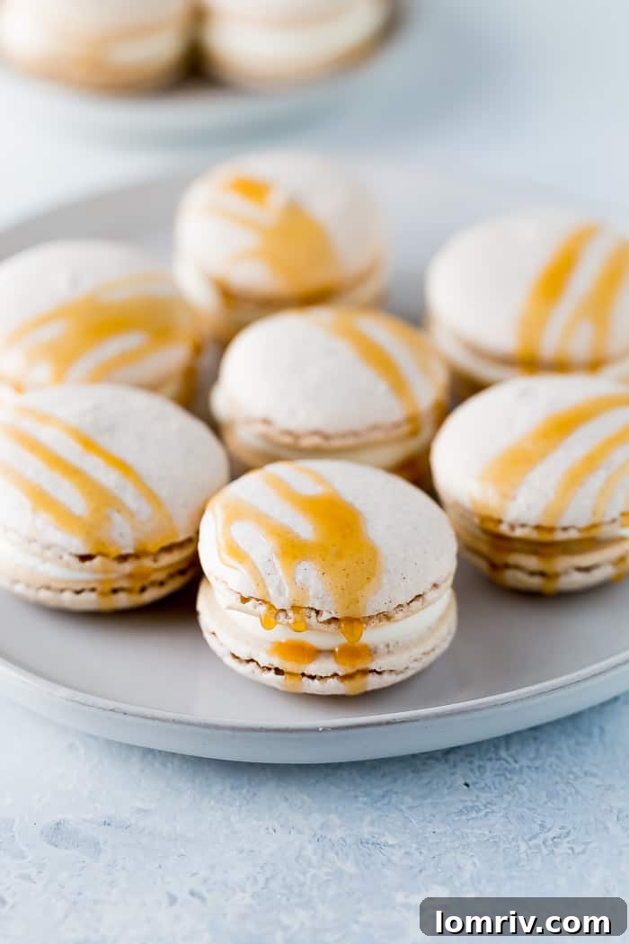 salted caramel apple macarons