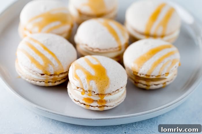 salted caramel apple macarons