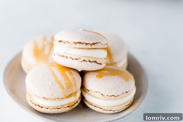 salted caramel apple macarons