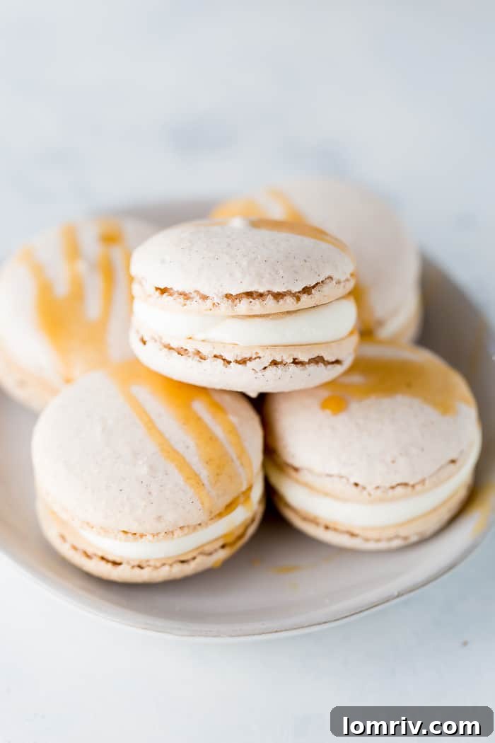 salted caramel apple macarons