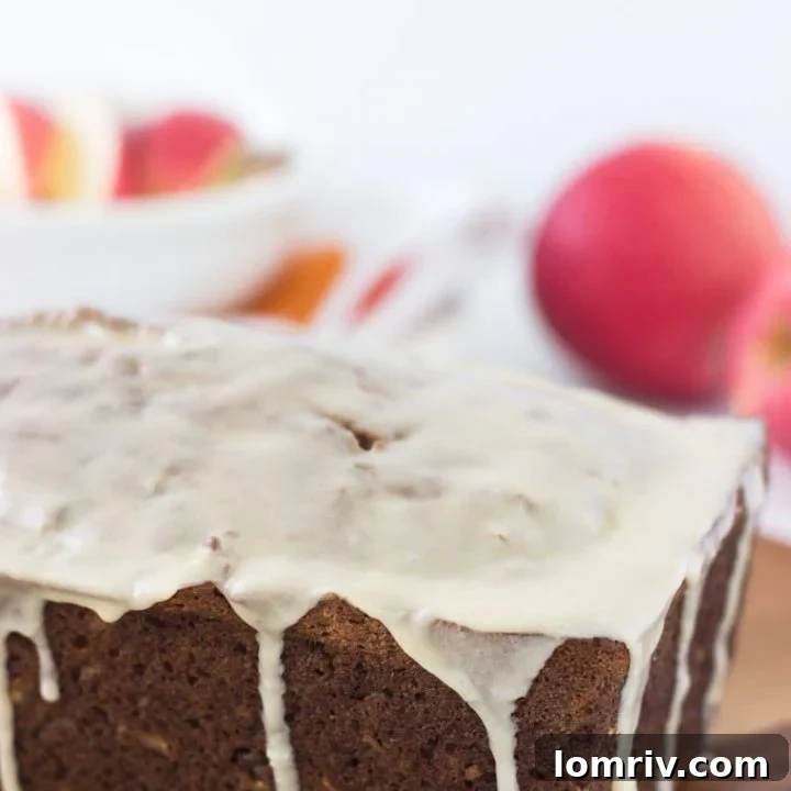Delicious Gluten-Free Coconut Apple Bread with Caramel Glaze, baked to perfection.