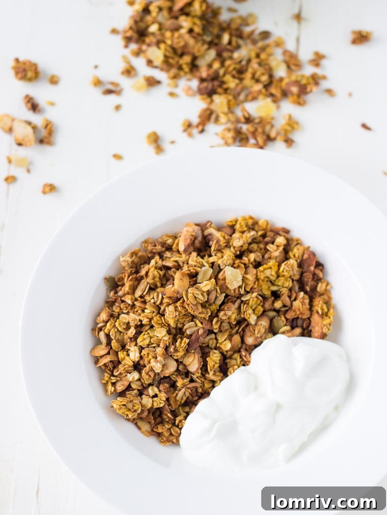 Pumpkin Spice Granola with Yogurt and Fruit
