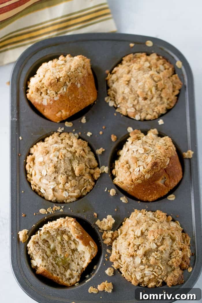 Homemade Apple Muffins with Oatmeal Streusel