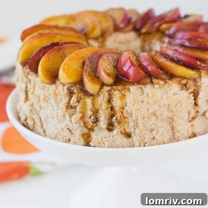 Cinnamon Angel Food Cake with Caramelized Apples