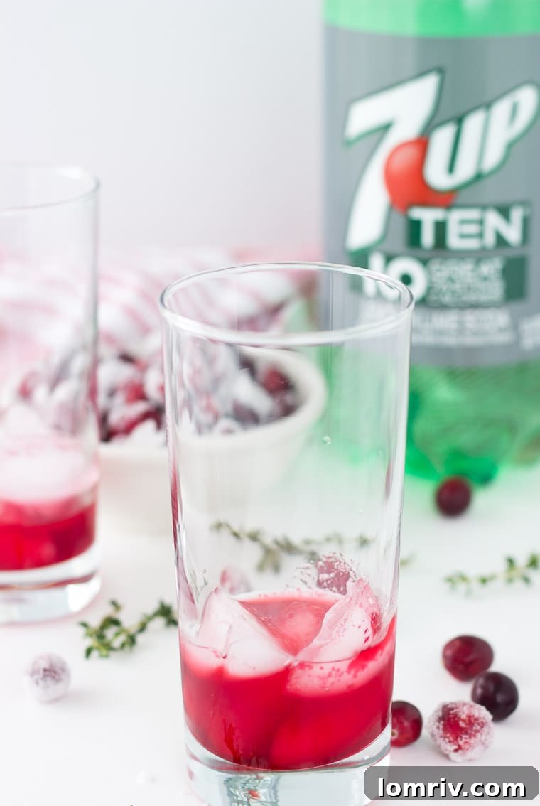 Easy Cranberry Thyme Mocktail or Cocktail Recipe