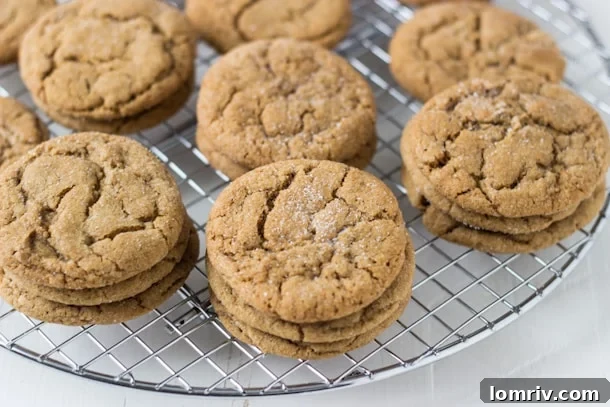 Perfectly spiced Chewy Ginger Molasses Cookies, a warm and comforting holiday delight.