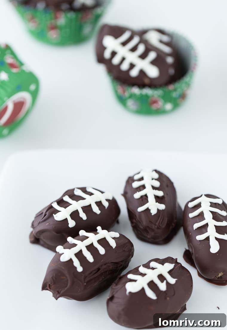 These football chocolate chunk cookie dough truffles are easy, delicious and perfect for the Big Game!
