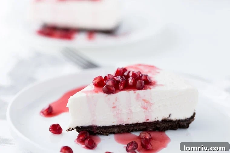 Greek Yogurt Cheesecake with Pomegranate Syrup