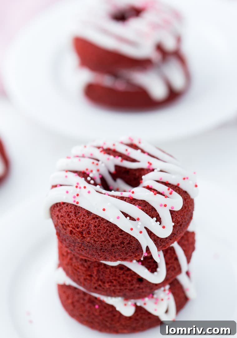 Delicious Red Velvet Donuts with a sweet glaze