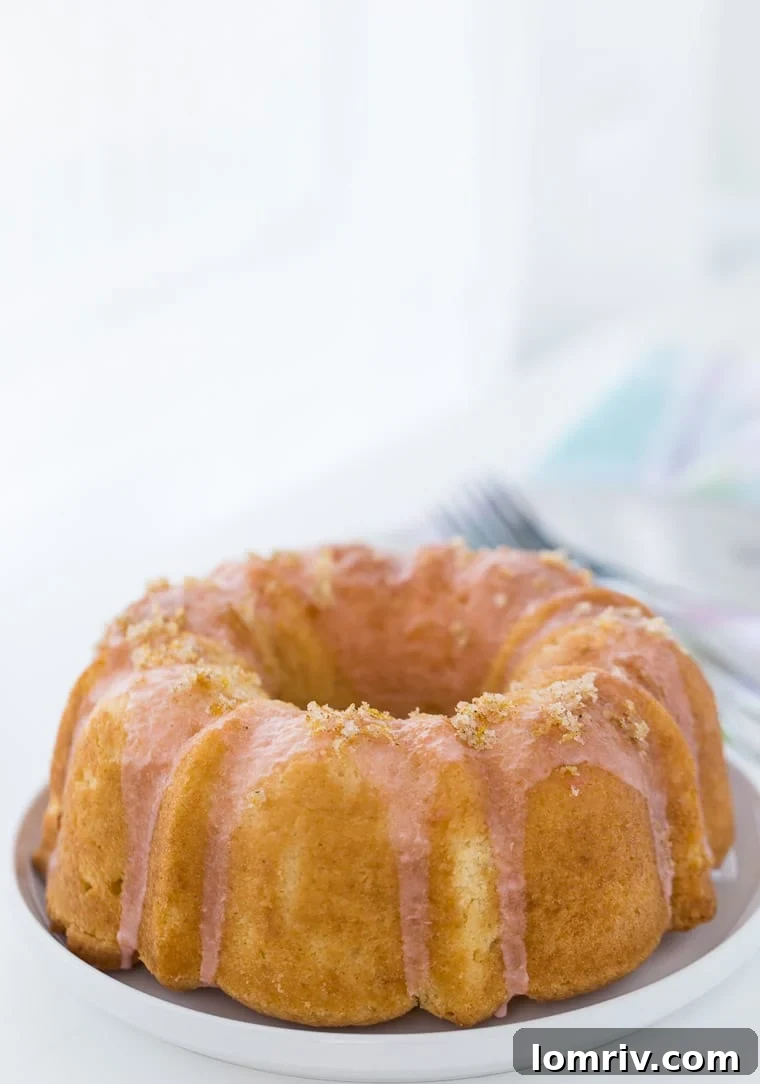 A rich grapefruit pound cake with vanilla bean and grapefruit glaze. This grapefruit vanilla bean pound cake recipe is crumbly, tender and delicious. 
