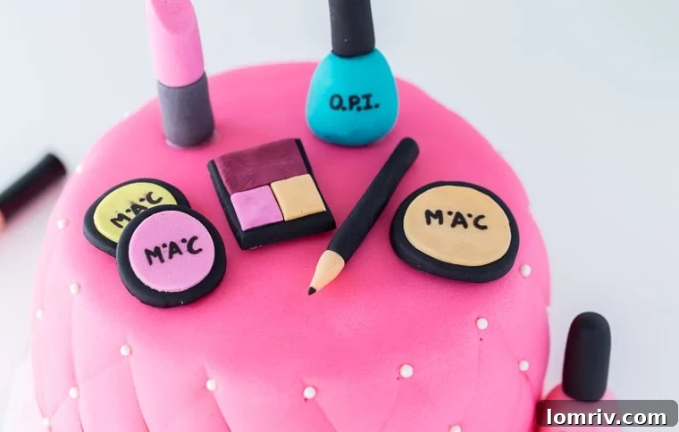 An easy, beautiful and chic Makeup Cake with step-by-step directions. 