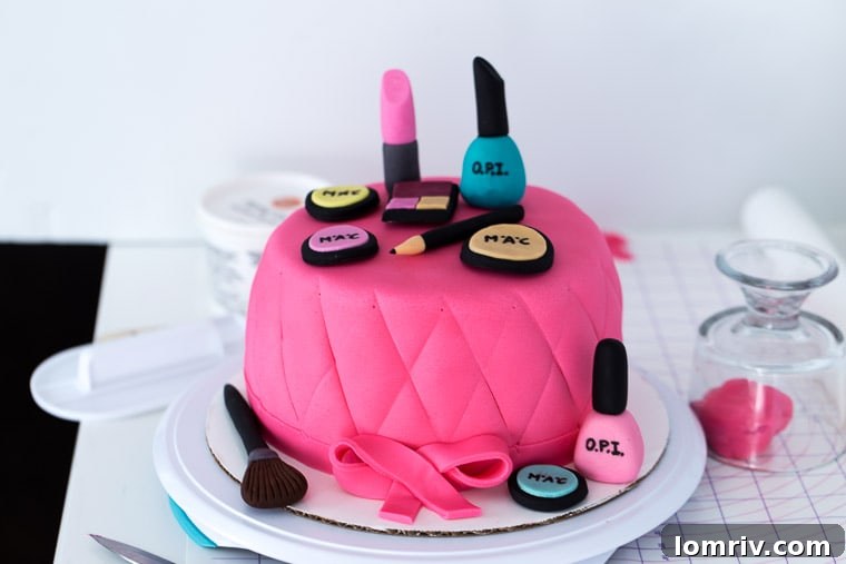 Makeup Cake prep-5