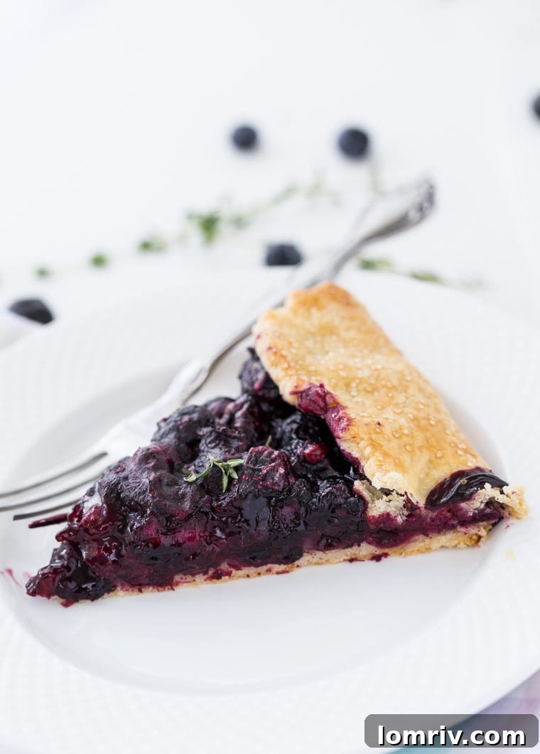 Freshly baked Blueberry Thyme Galette cooling, ready to be served
