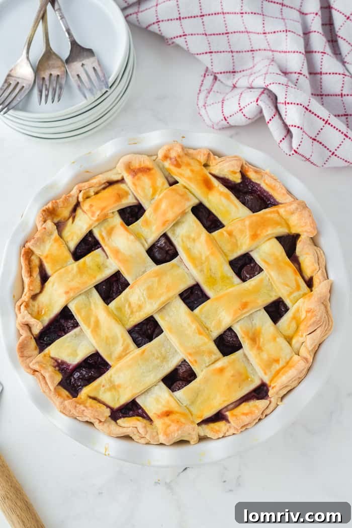 Delicious Homemade Cherry Bourbon Pie, perfect for summer dessert