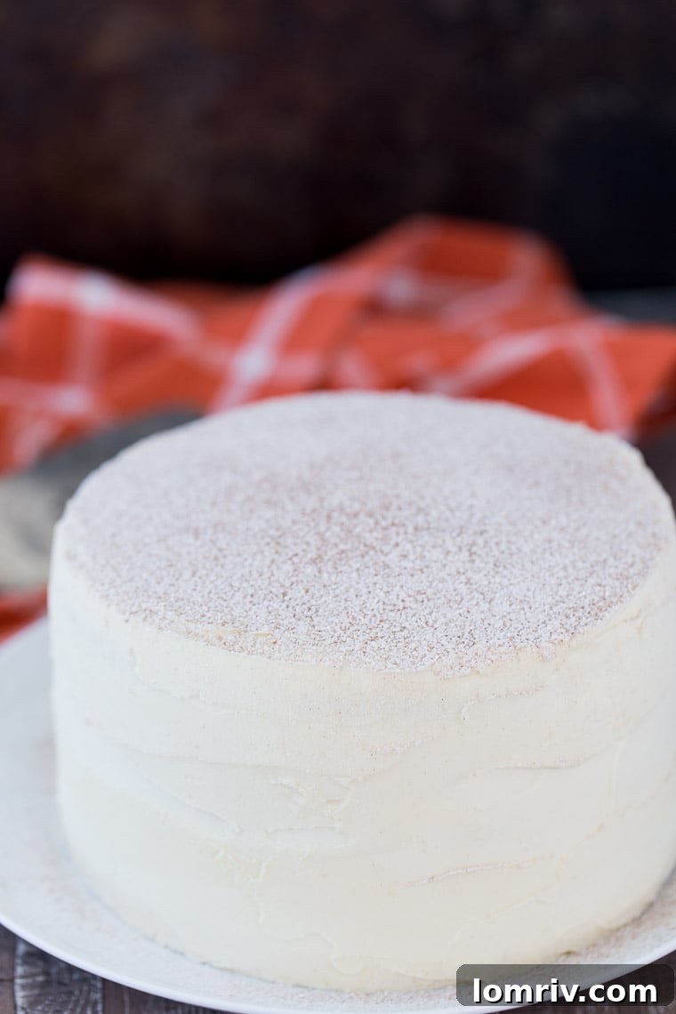 Deliciously moist apple cider cake with whipped vanilla malt frosting, a perfect fall dessert.