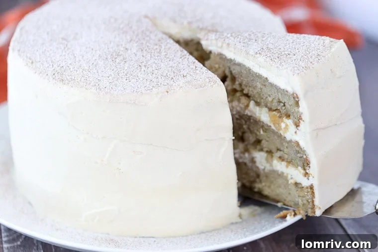 Apple Cider Cake with Malted Vanilla Frosting, an essential fall treat.