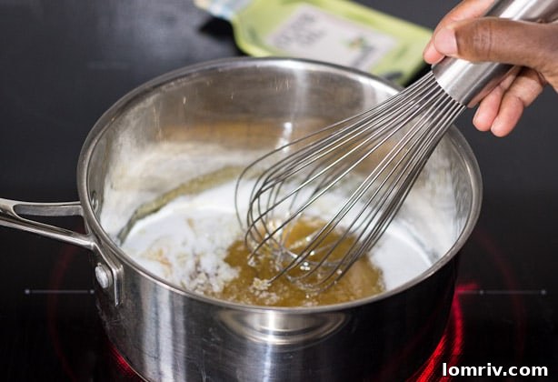 Melting sugar for caramel sauce