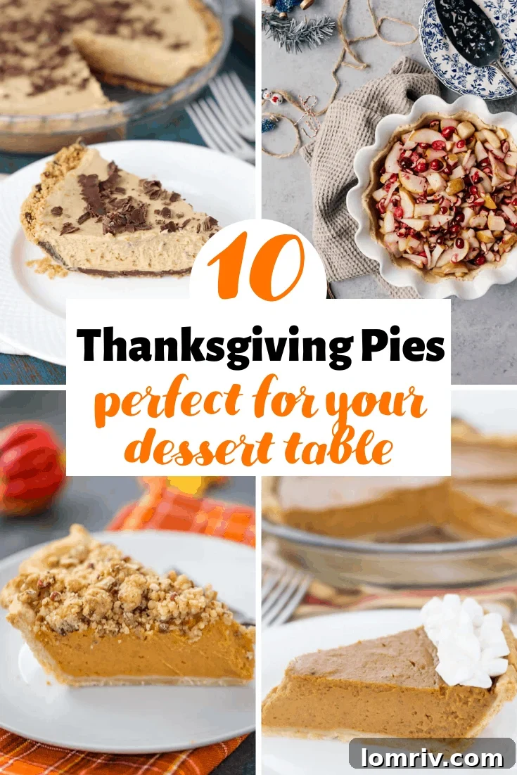 Collage of Thanksgiving pies