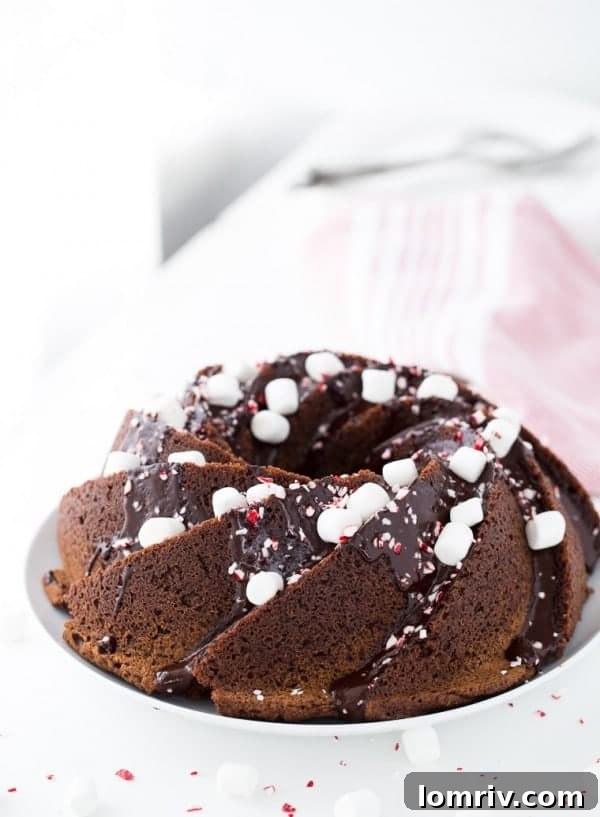 Peppermint Hot Chocolate Bundt Cake