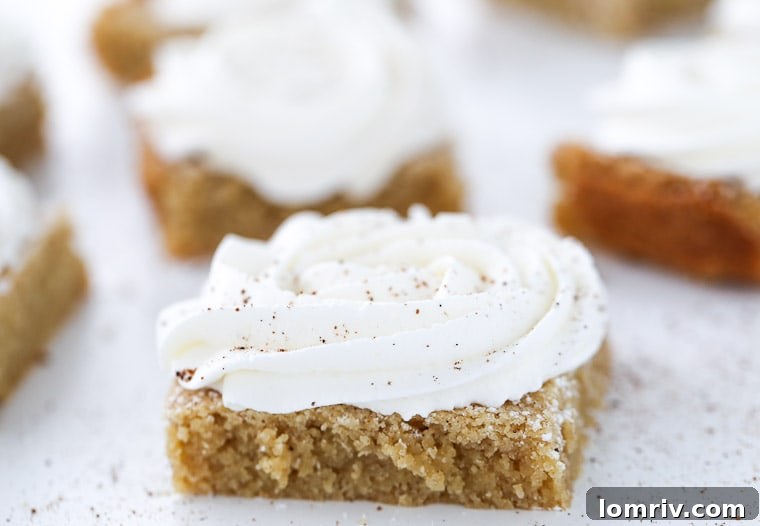 Decadent Browned Butter Eggnog Cookie Bars with rich eggnog frosting, ideal for holiday treats