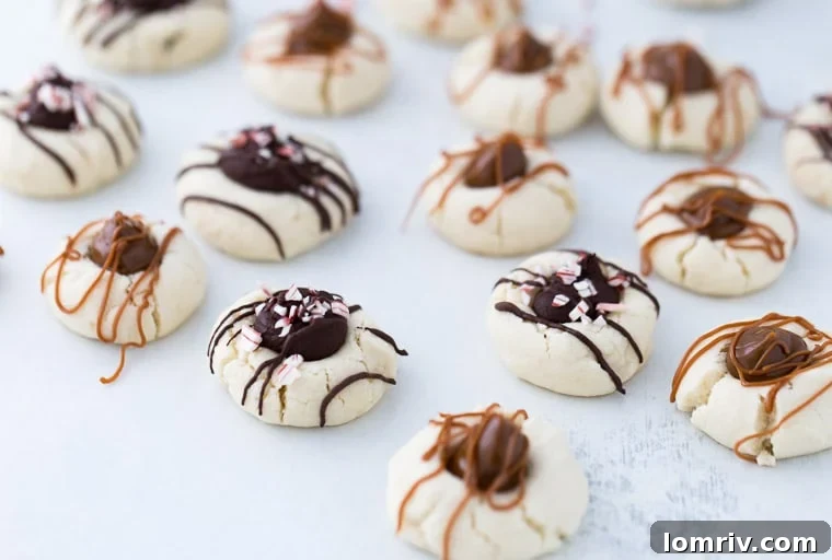Rich dulce de leche Shortbread Thumbprint Cookies are enhanced with a sprinkle of coarse sea salt for a balanced flavor.