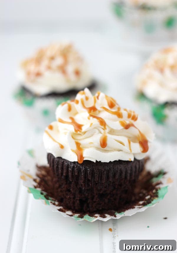 Chocolate Guinness Cupcakes with Whiskey Caramel and Baileys Buttercream