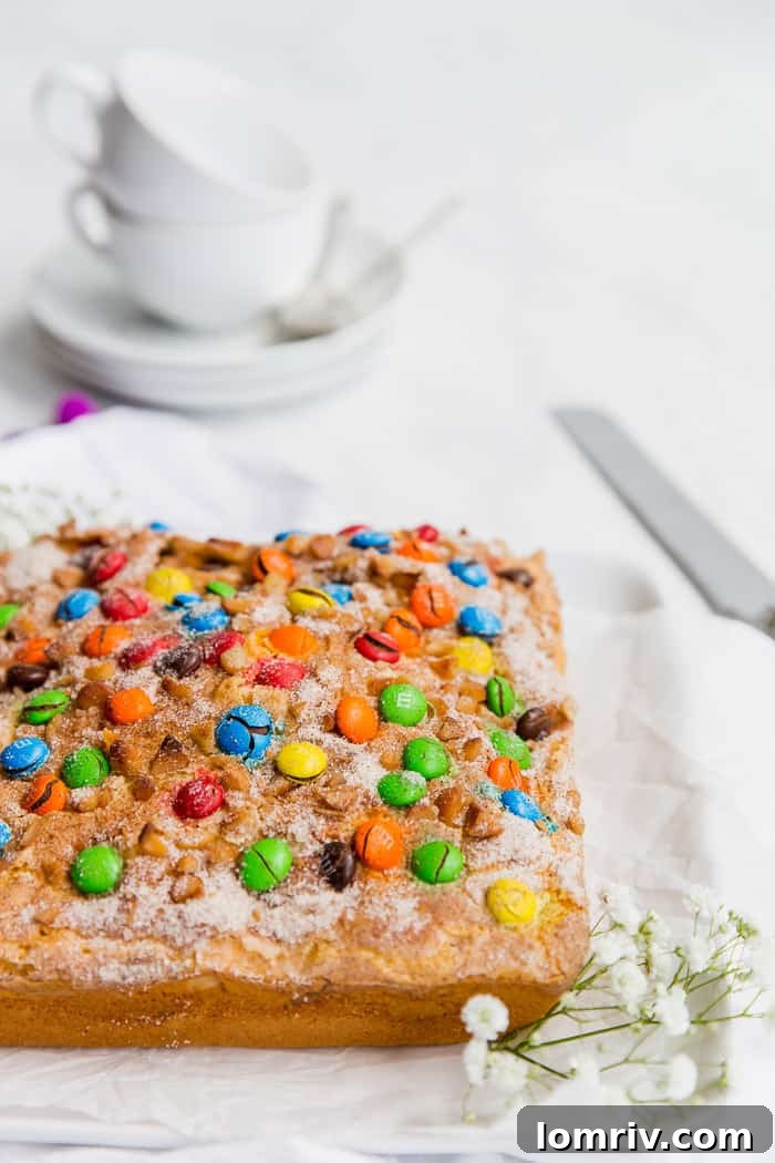 Cinnamon Coffee Cake with M&Ms