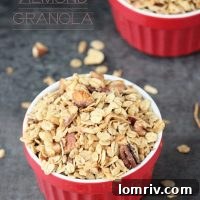 Coconut almond granola recipe card image