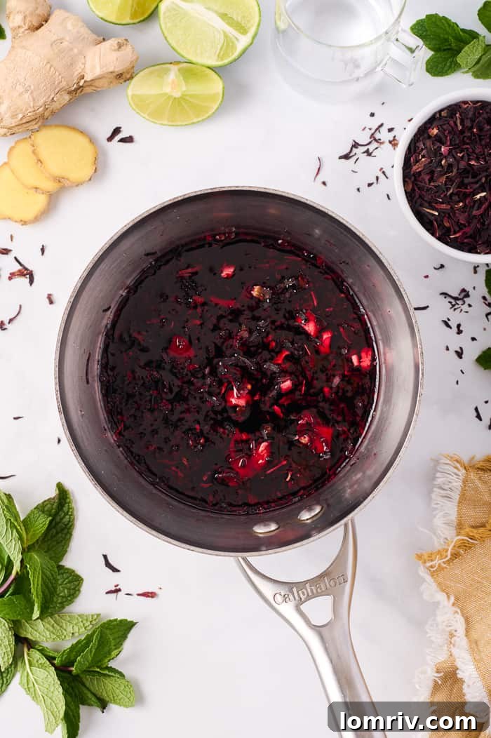 Steeping Hibiscus Flowers