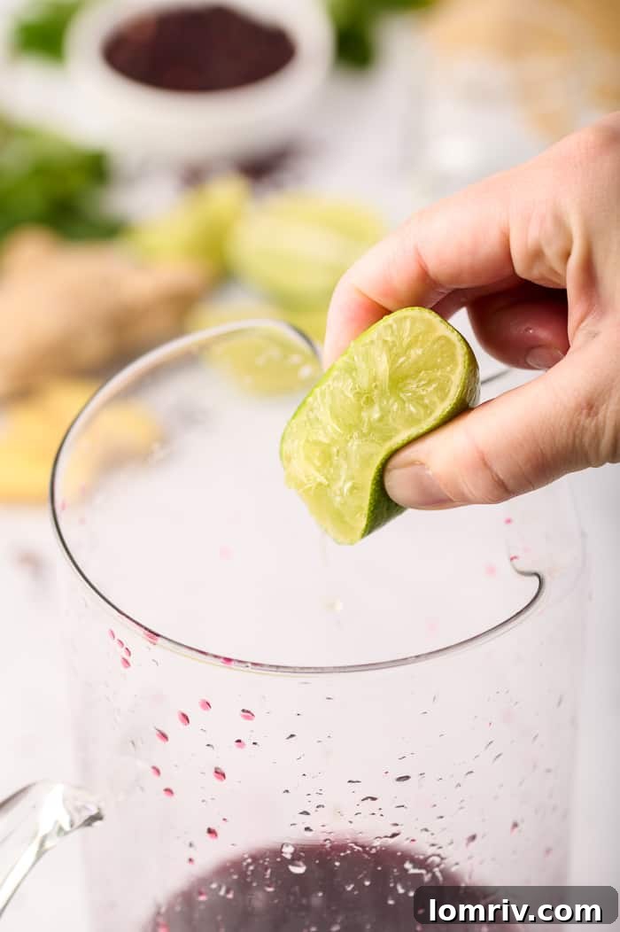 Adding Lime Juice to Hibiscus
