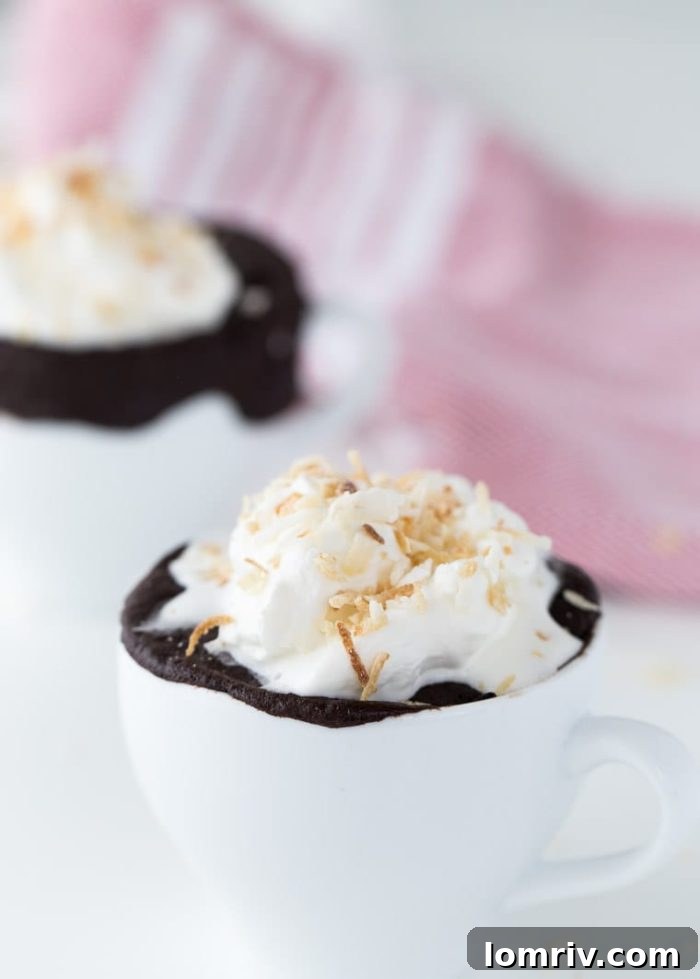 Chocolate Coconut Mug Cake – A quick and easy single-serving dessert with rich chocolate and toasted coconut.