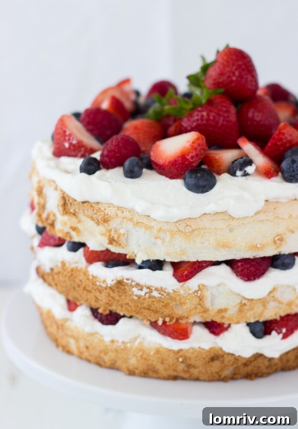 Angel Food Cake with Coconut Whipped Cream and Berries – A light and impressive dessert combining fluffy angel food cake with creamy coconut and fresh berries.