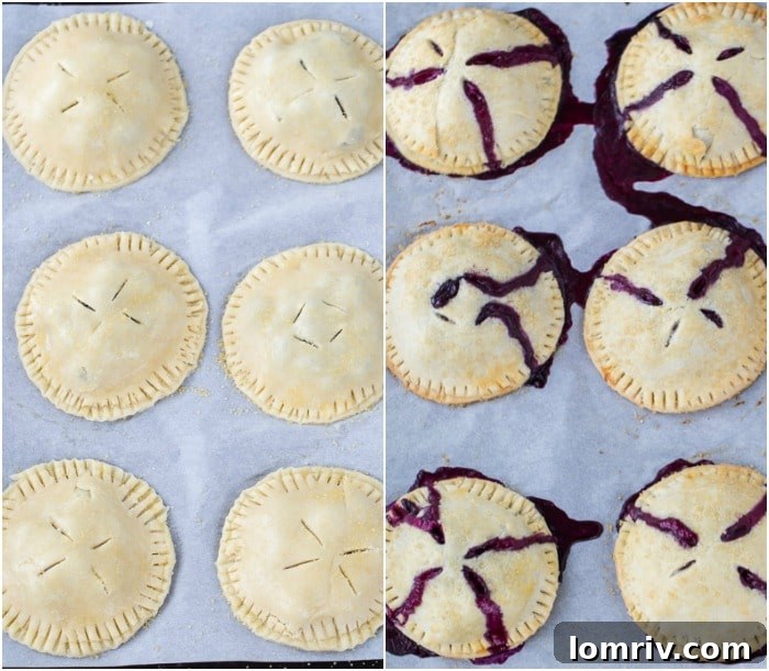 Classic blueberry hand pies with a flaky buttery crust filled with warm juicy blueberry filling and a dollop of cream cheese. It's simply amazing. 