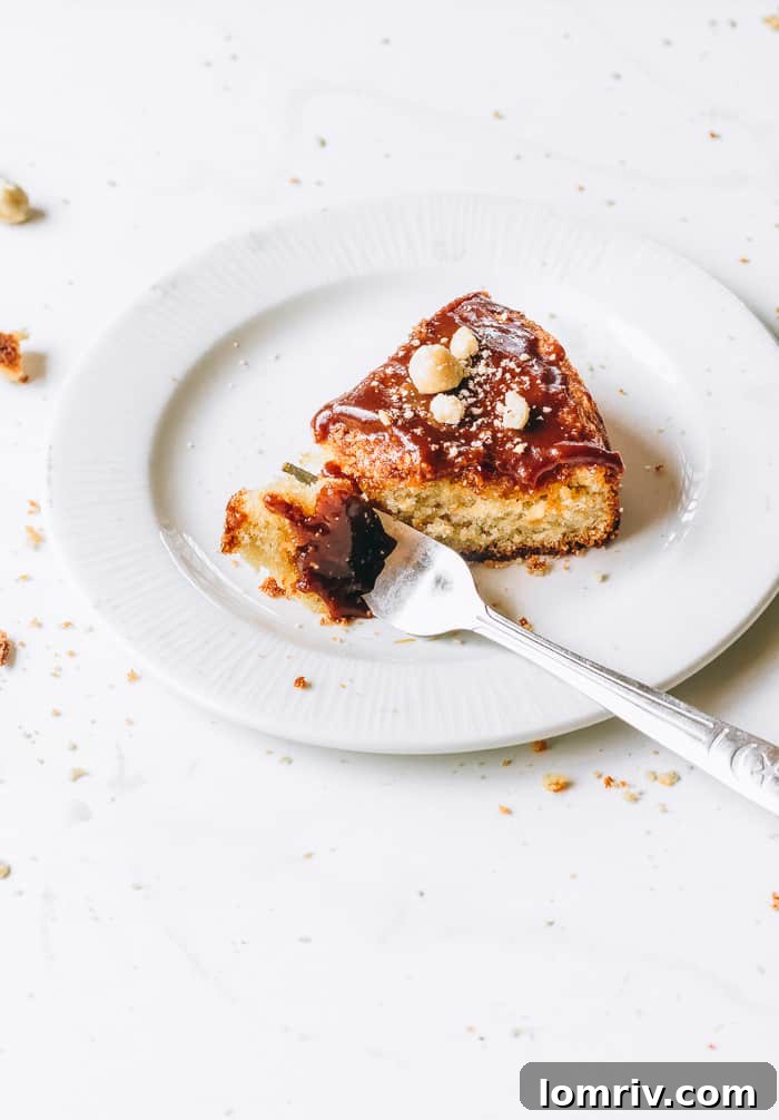 Gourmet Hazelnut Cake Topped with Sea Salt Caramel Sauce
