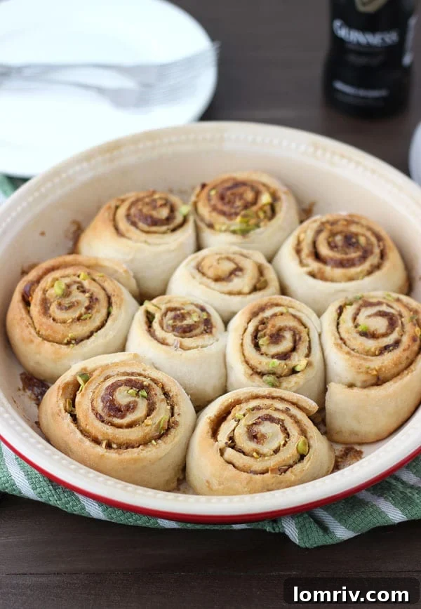 Delicious Guinness Pistachio Sweet Rolls Ready to Serve