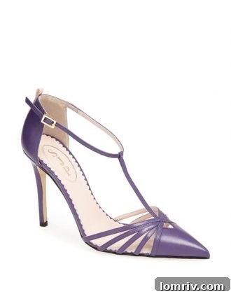 Glamorous SJP evening shoe with delicate straps and sparkling embellishments.