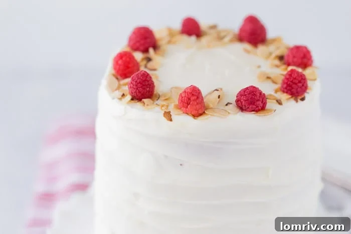 A beautifully decorated lemon raspberry cake featuring multiple layers, ideal for birthdays and special occasions.
