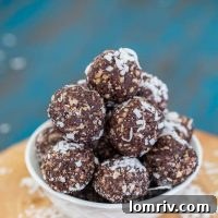 A beautifully presented arrangement of 5-Ingredient Brownie Energy Bites on a serving dish, ready for sharing and enjoyment with a healthy lifestyle.