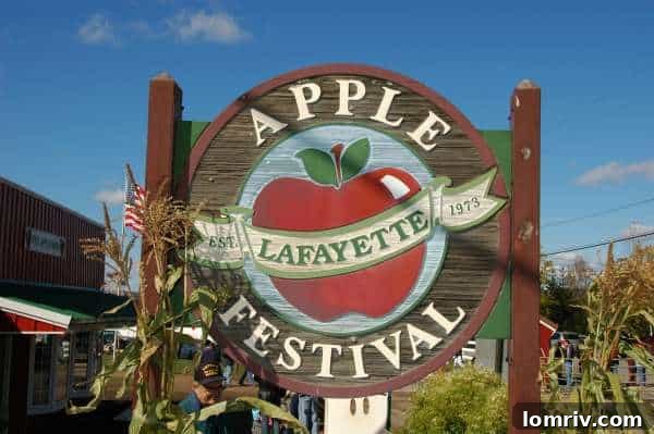 Crowds enjoying the festivities at the Lafayette Apple Festival in Syracuse, NY