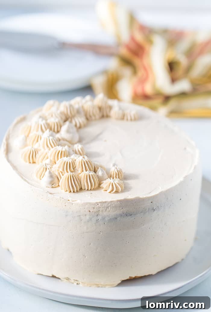 Spiced Pumpkin Cake with Brown Sugar Swiss Meringue Buttercream