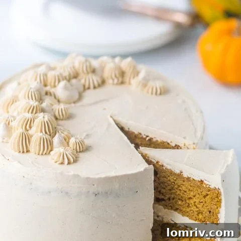 Spiced Pumpkin Cake with Brown Sugar Swiss Meringue Buttercream