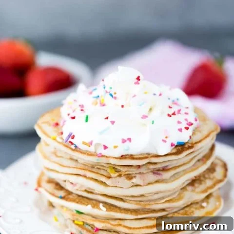 Whether you are making these funfetti buttermilk pancakes for yourself, a special someone or just because, these pancakes are perfect for any morning!